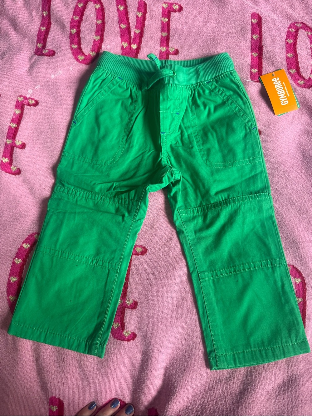 Gymboree Bright Green Pull-On Cargo Pants 👖 NWT